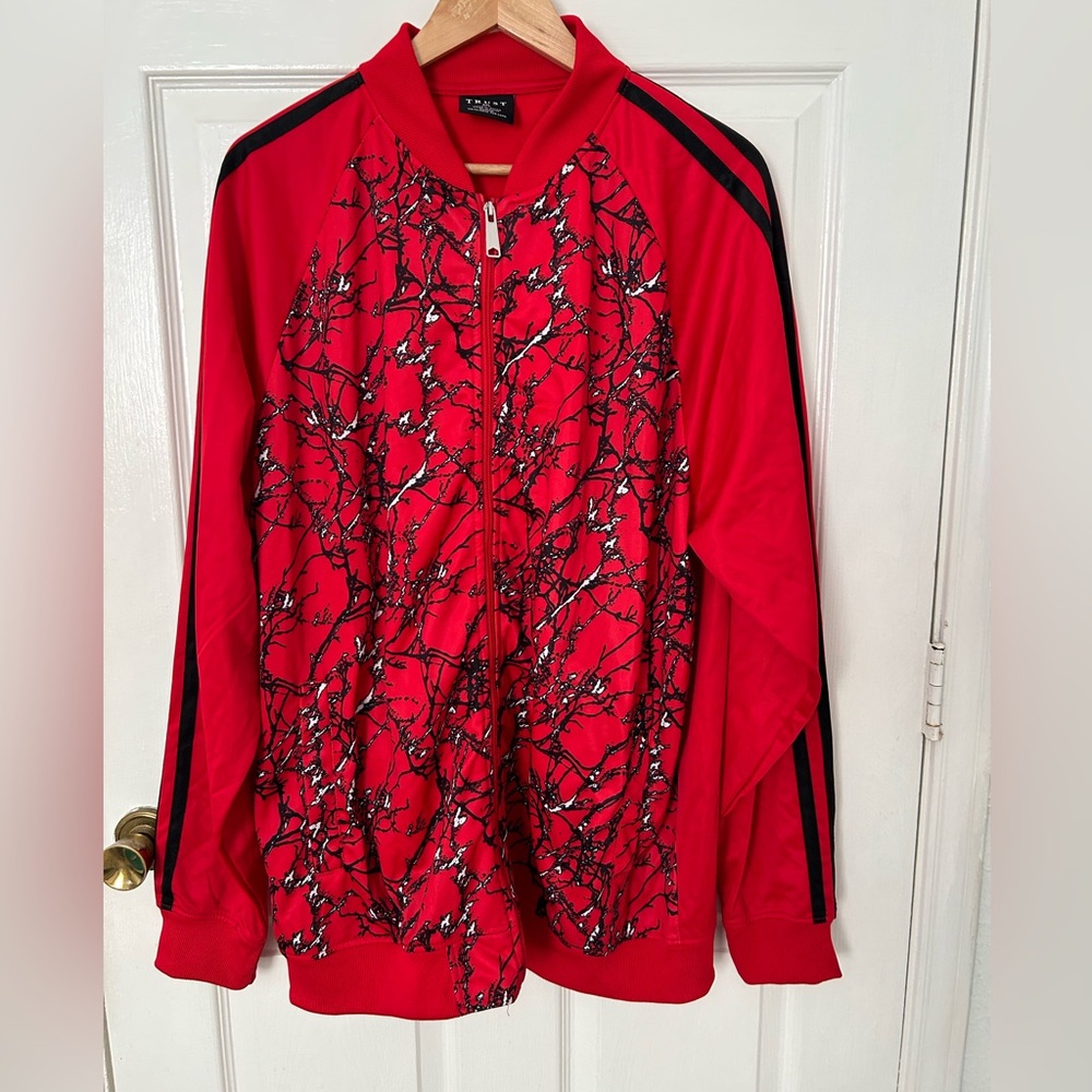 Stylish Red Zip-Up Men's jacket